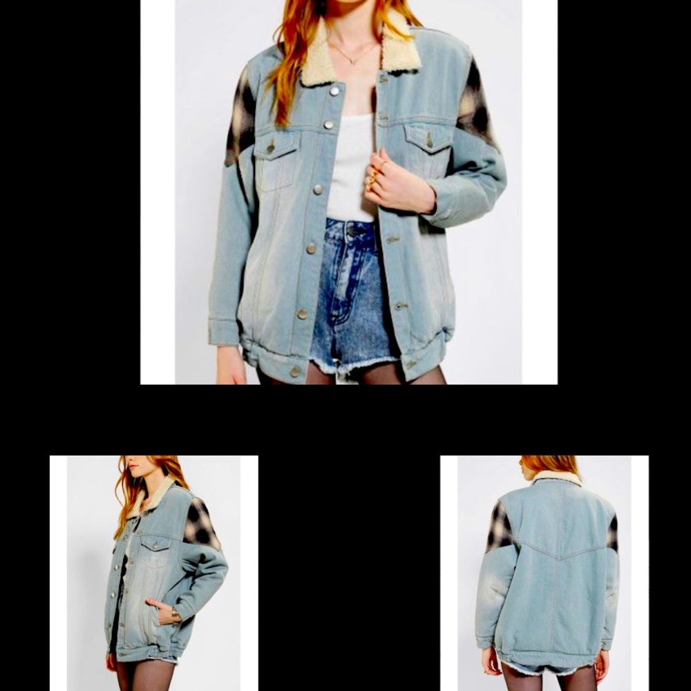 NWOT UNIF Big Bad Sherpa-lined Denim jacket!